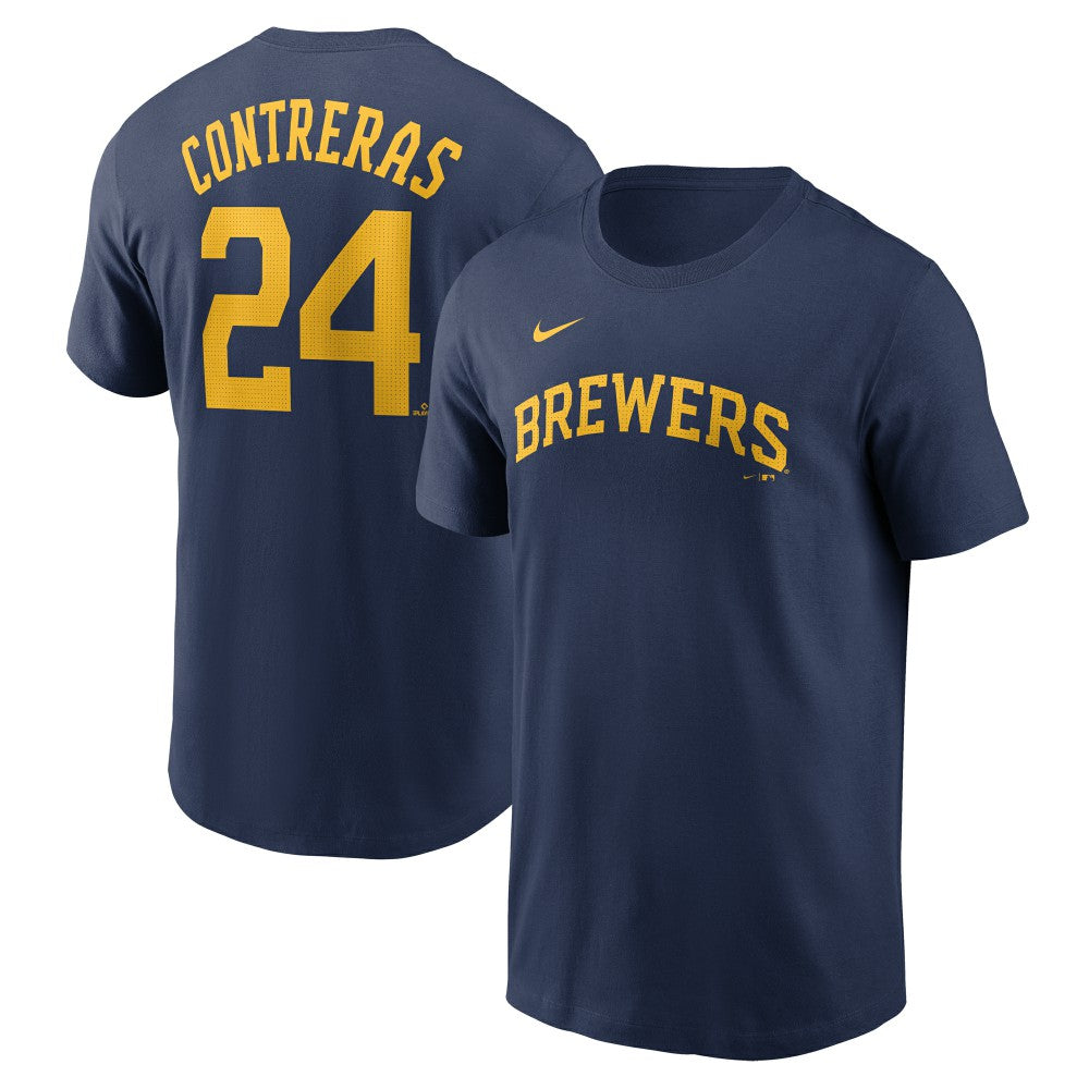 William Contreras Milwaukee Brewers Nike Fuse Name & Number T-Shirt - Navy T-shirts