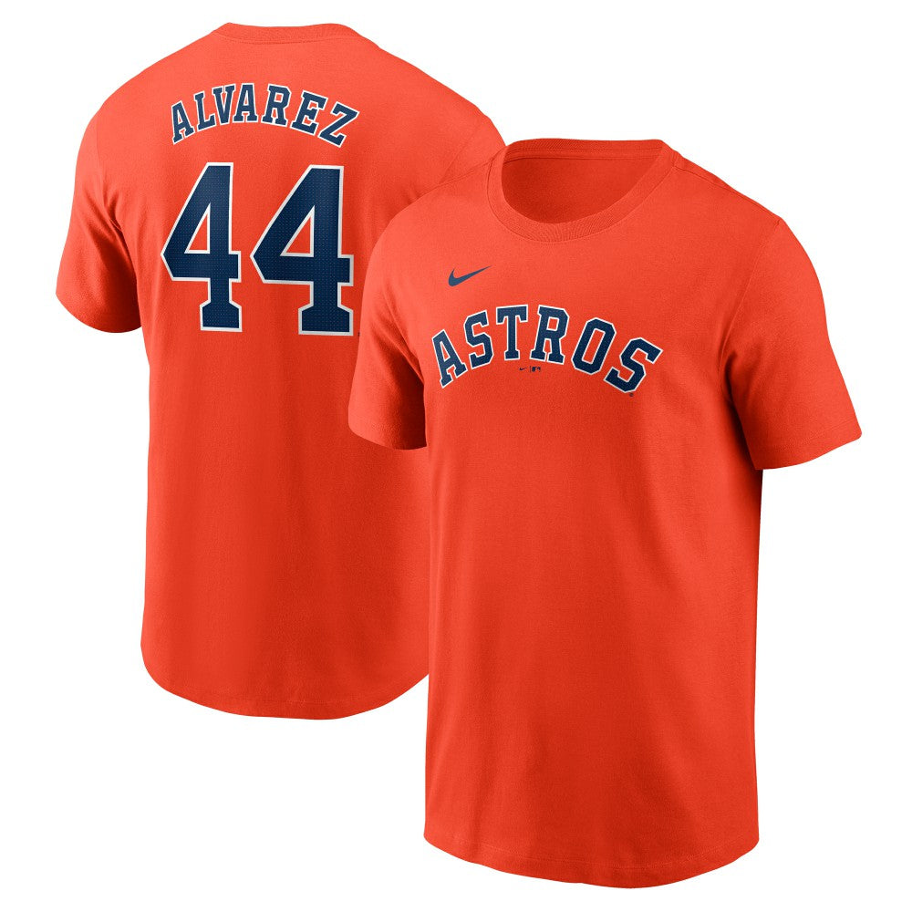 Yordan Alvarez Houston Astros Nike Fuse Name & Number T-Shirt - Orange T-shirts