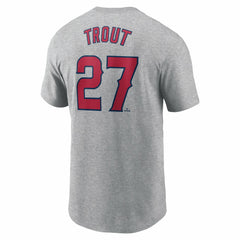 Mike Trout Los Angeles Angels Nike Fuse Name & Number T-Shirt - Gray T-shirts