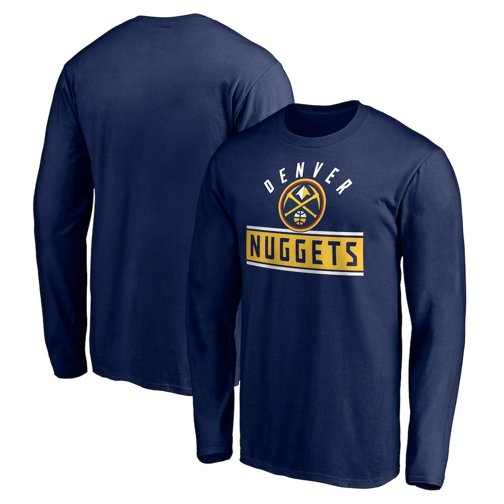 Denver Nuggets Team Arch Knockout Long Sleeve T-Shirt Navy