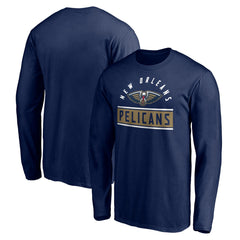 New Orleans Pelicans Team Arch Knockout Long Sleeve T-Shirt Navy