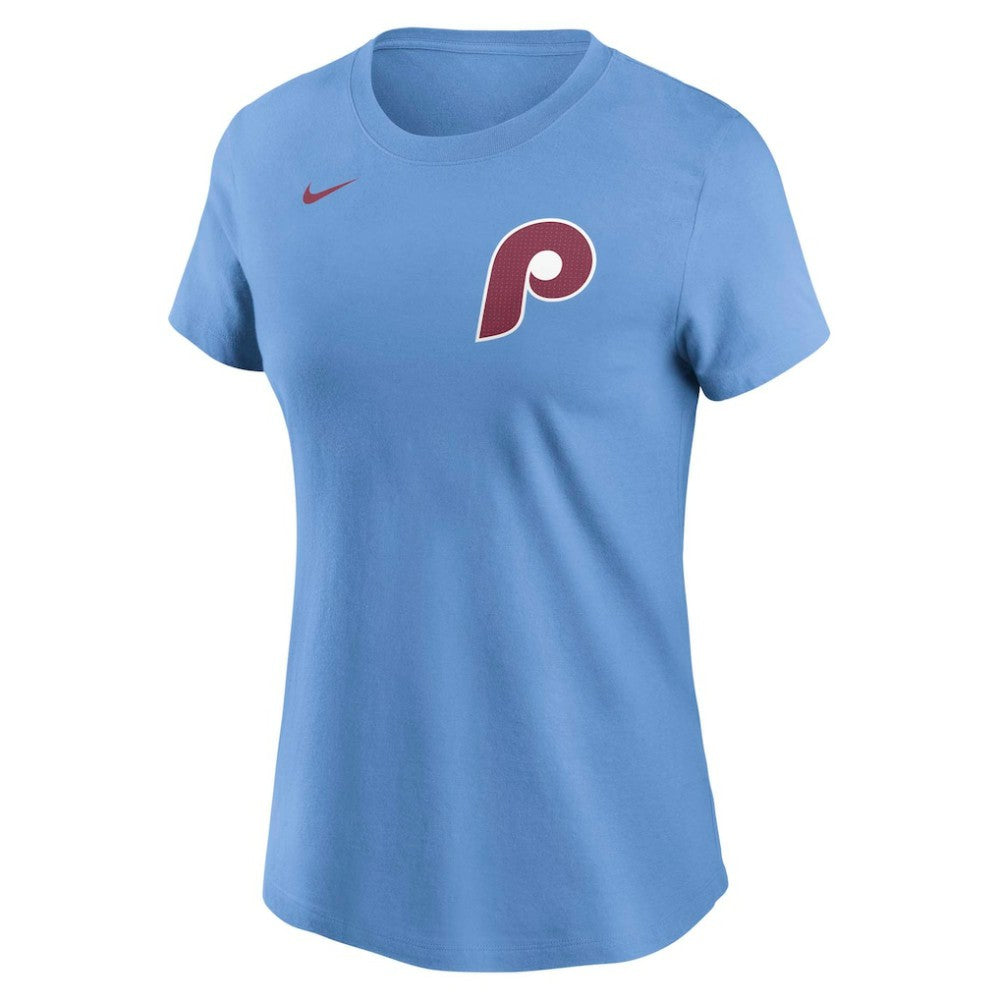 Bryce Harper Philadelphia Phillies Nike Women's Cooperstown Collection Fuse Name & Number T-Shirt - Light Blue T-shirts