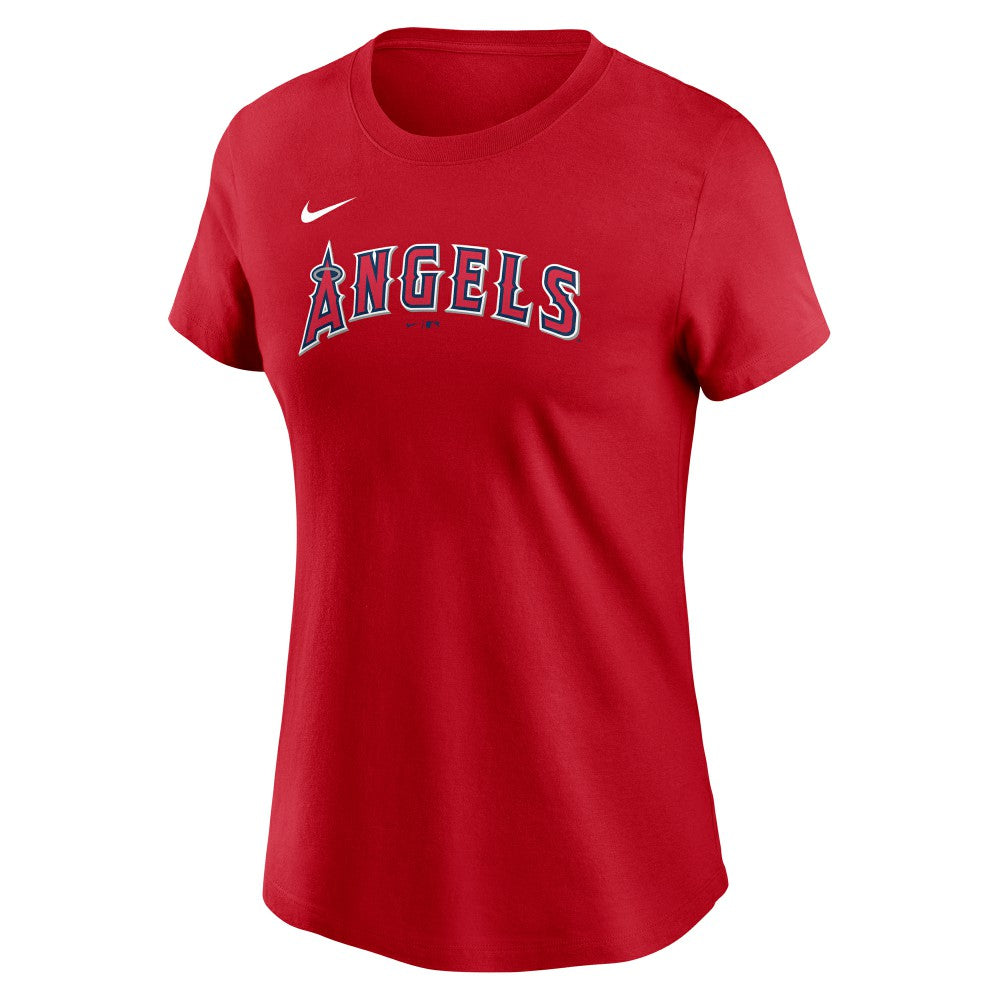 Mike Trout Los Angeles Angels Nike Women's Cooperstown Collection Fuse Name & Number T-Shirt - Red T-shirts