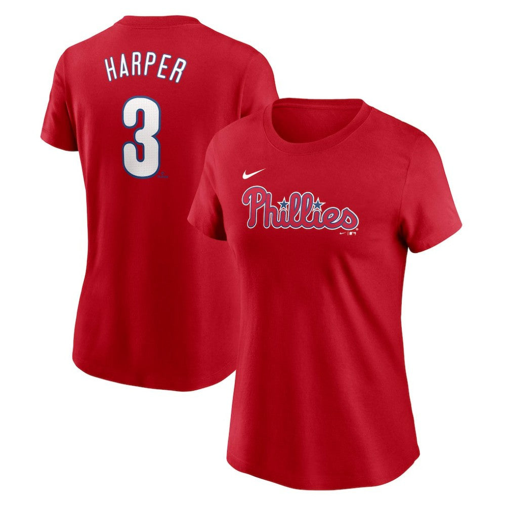 Bryce Harper Philadelphia Phillies Nike Women's Cooperstown Collection Fuse Name & Number T-Shirt - Red T-shirts