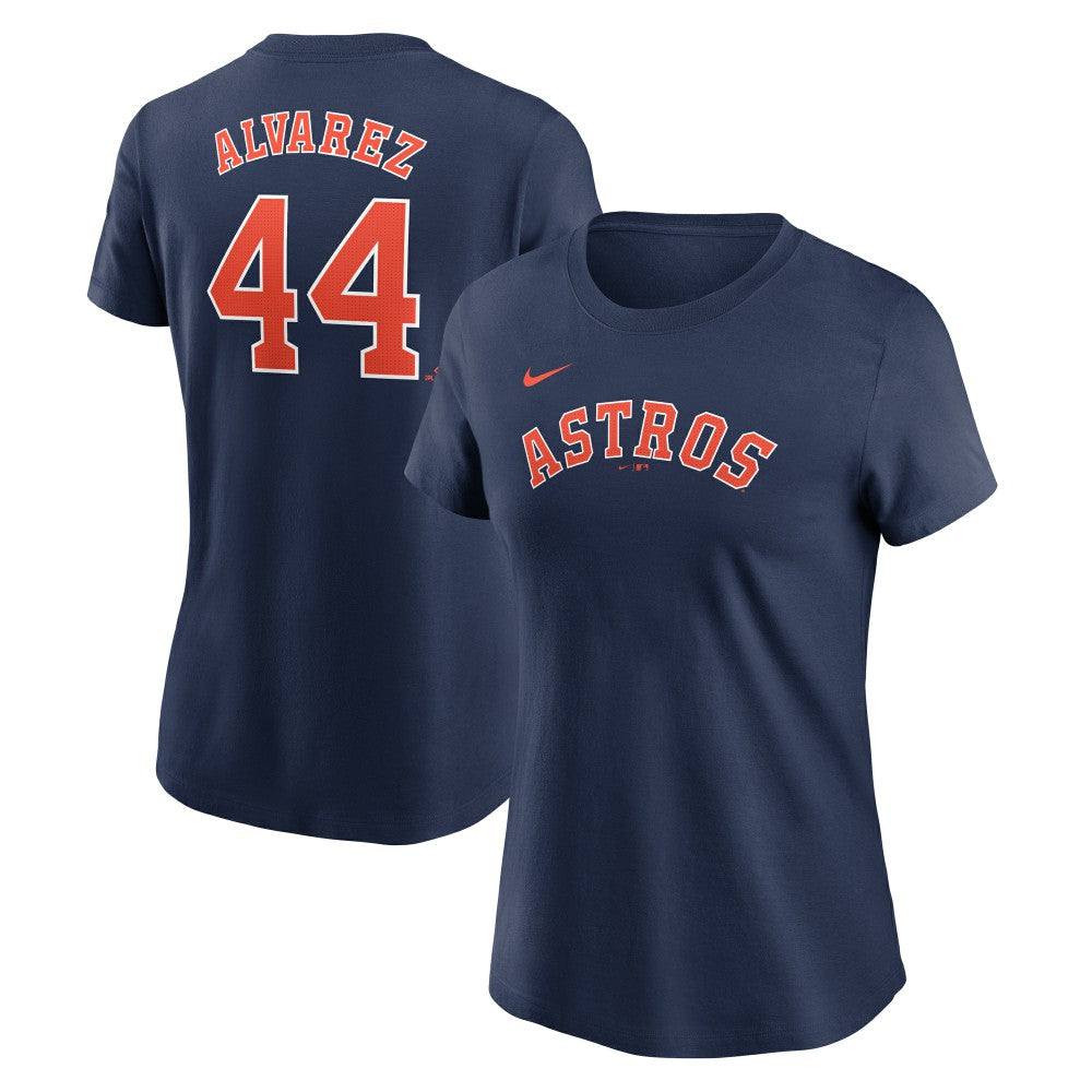 Yordan Alvarez Houston Astros Nike Women's Cooperstown Collection Fuse Name & Number T-Shirt - Navy T-shirts