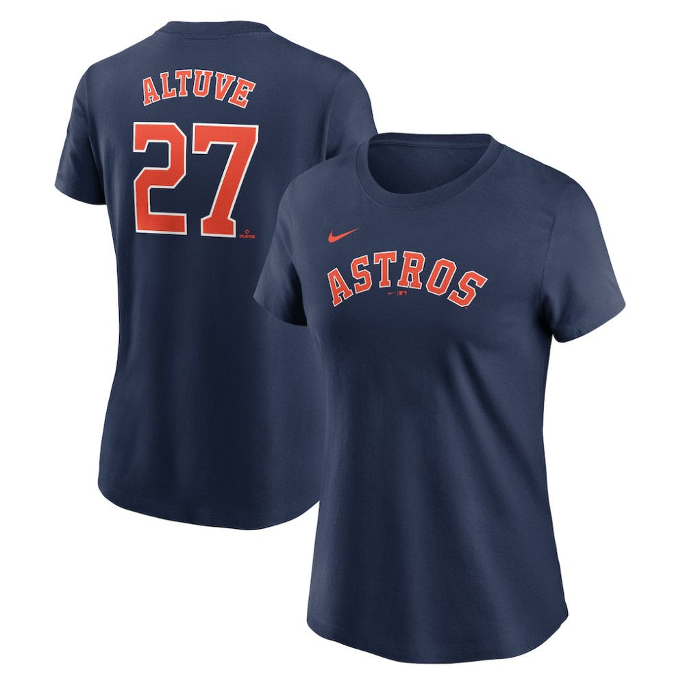 Jose Altuve Houston Astros Nike Women's Cooperstown Collection Fuse Name & Number T-Shirt - Navy T-shirts