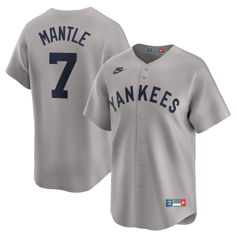 Mickey Mantle New York Yankees Nike Throwback Cooperstown Collection Limited Jersey - Gray Jerseys