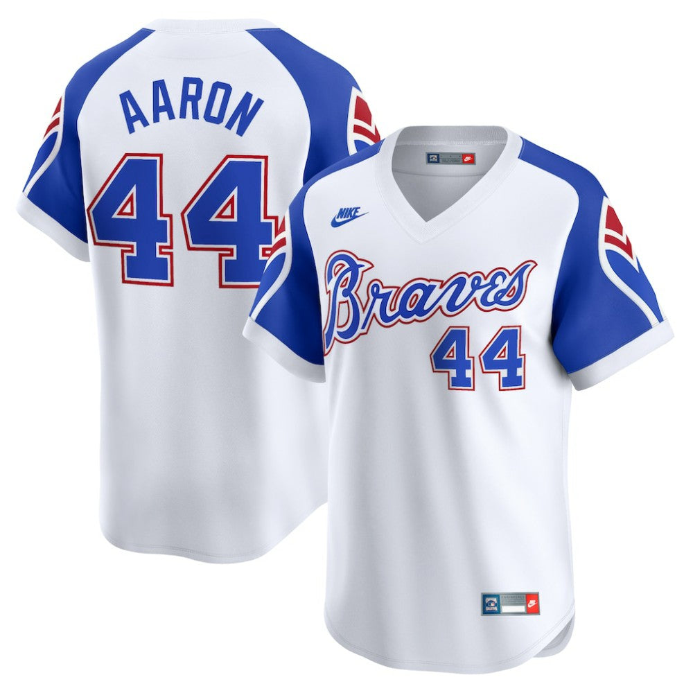 Hank Aaron Atlanta Braves Nike Throwback Cooperstown Limited Jersey - White Jerseys