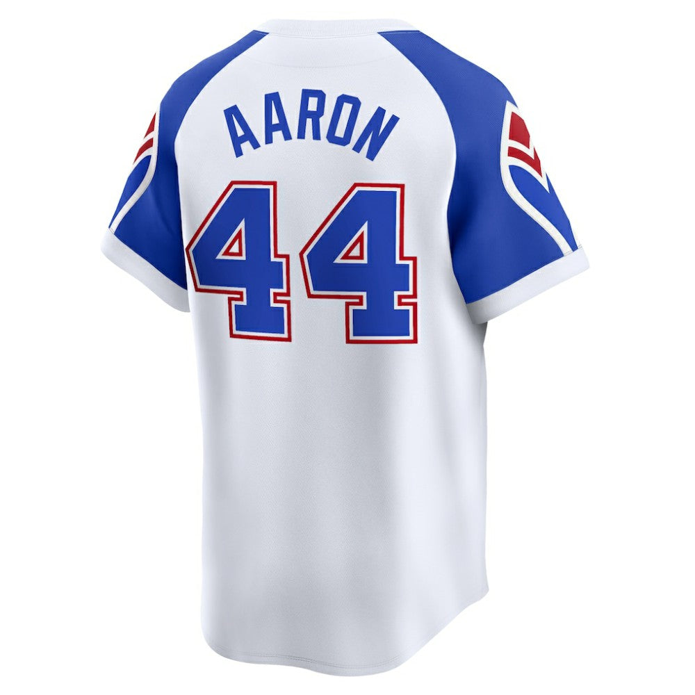 Hank Aaron Atlanta Braves Nike Throwback Cooperstown Limited Jersey - White Jerseys