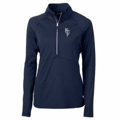 Kansas City Royals Cutter & Buck Women's City Connect Adapt Eco Knit Stretch Recycled Half-Zip Pullover Top - Navy Pullover