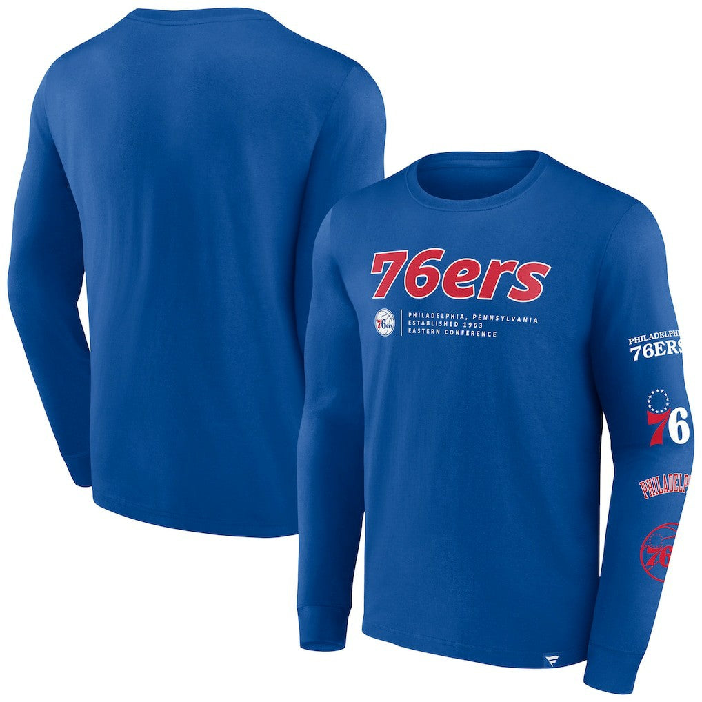 Philadelphia 76ers Baseline Long Sleeve T-Shirt Royal - Fanatics outlet