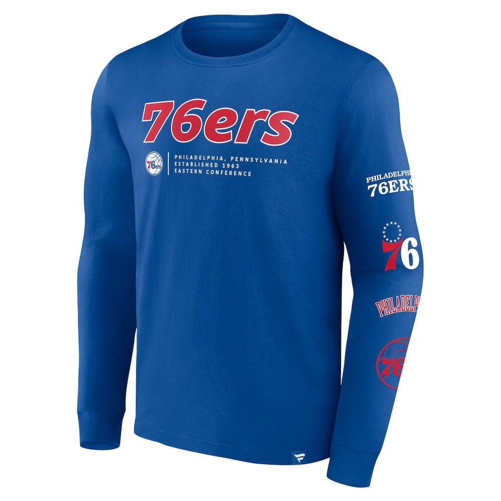 Philadelphia 76ers Baseline Long Sleeve T-Shirt Royal - Fanatics outlet