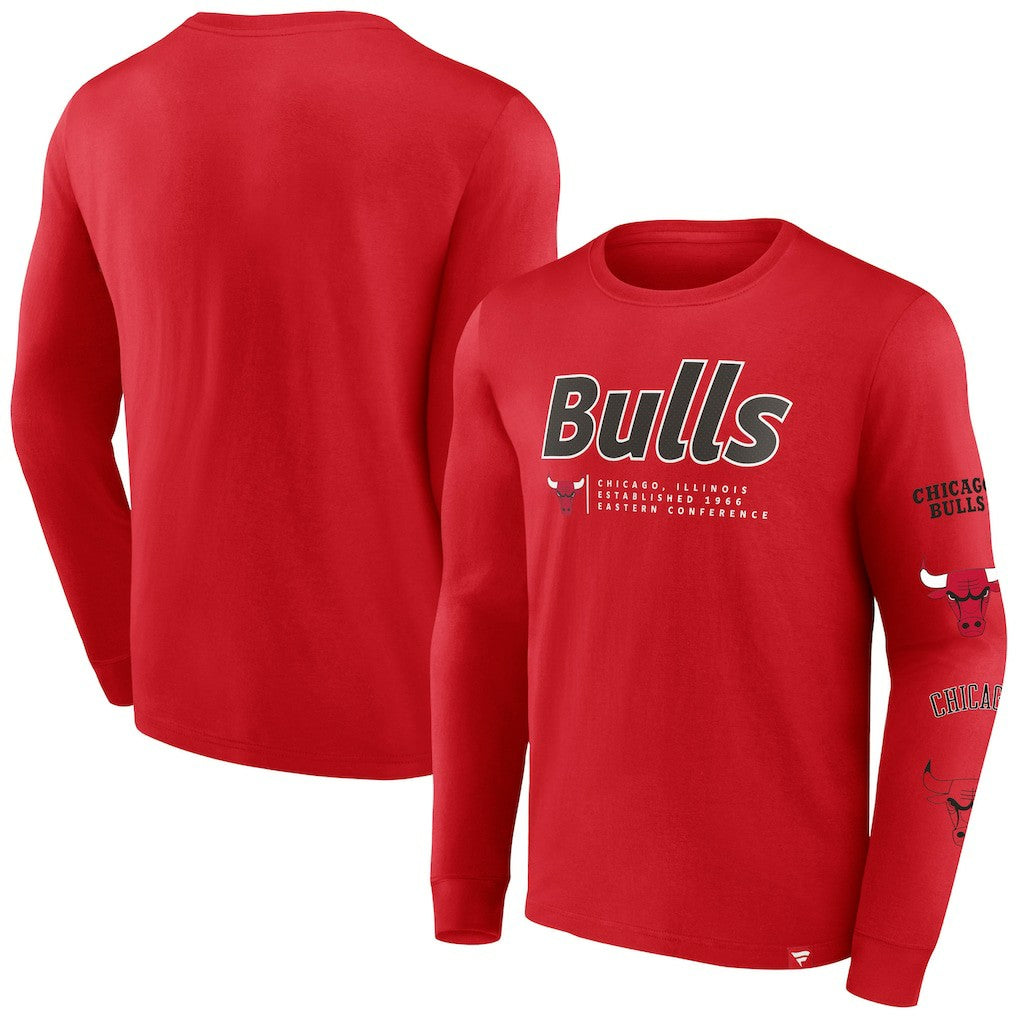 Chicago Bulls Baseline Long Sleeve T-Shirt Red - Fanatics