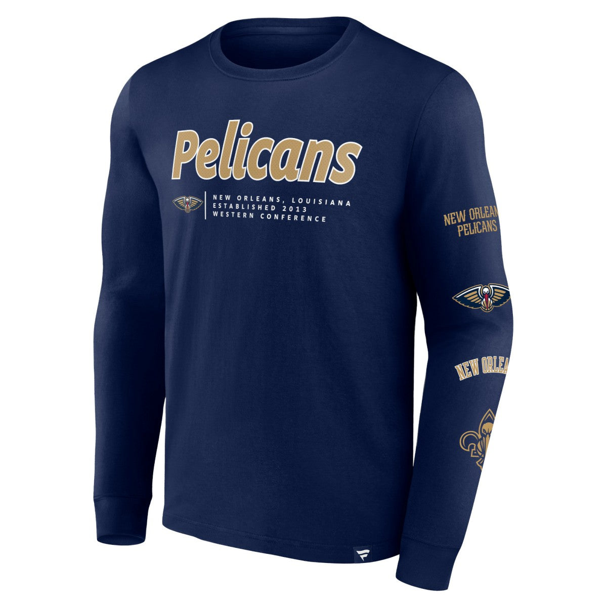 New Orleans Pelicans Baseline Long Sleeve T-Shirt Navy - Fanatics