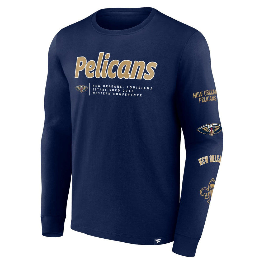 New Orleans Pelicans Baseline Long Sleeve T-Shirt Navy - Fanatics