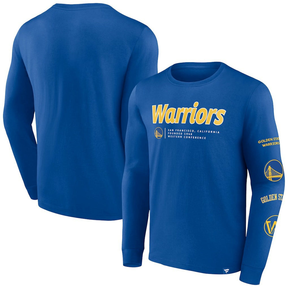 Golden State Warriors Baseline Long Sleeve T-Shirt Royal - Fanatics outlet