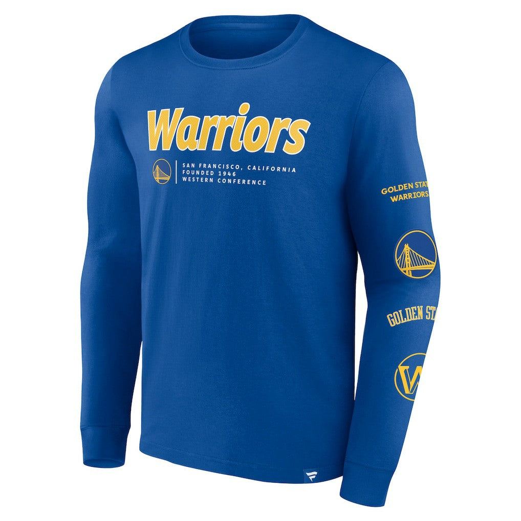 Golden State Warriors Baseline Long Sleeve T-Shirt Royal - Fanatics outlet