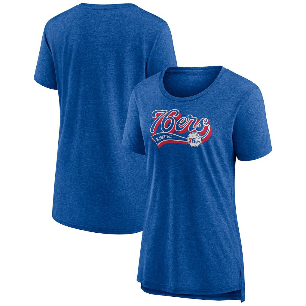 Philadelphia 76ers Women's League Leader Tri-Blend T-Shirt Heather Royal - Fanatics