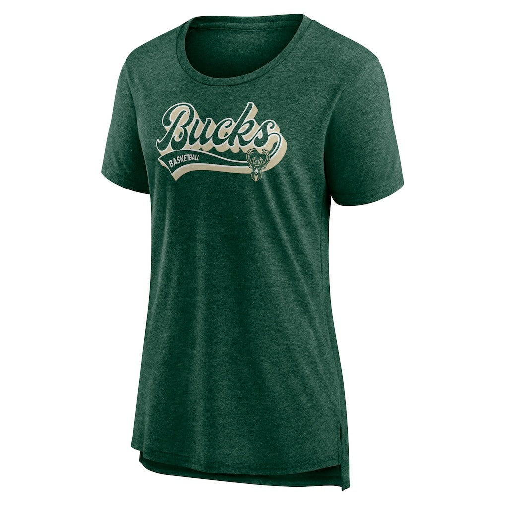 Milwaukee Bucks Women's League Leader Tri-Blend T-Shirt Hunter Green - Fanatics