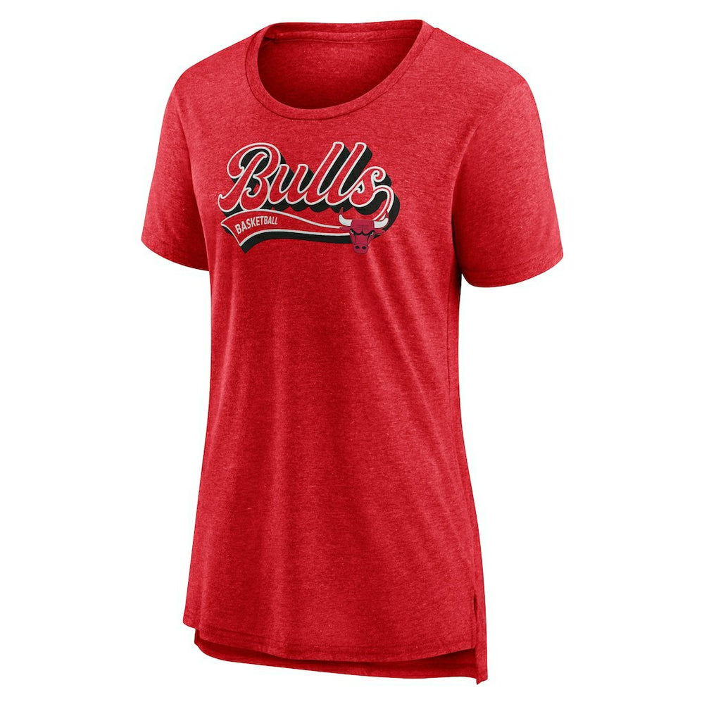 Chicago Bulls Women's League Leader Tri-Blend T-Shirt Heather Red - Fanatics