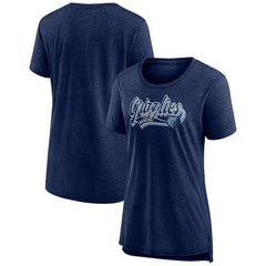 Memphis Grizzlies Women's League Leader Tri-Blend T-Shirt Heather Navy - Fanatics