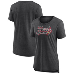 Miami Heat Women's League Leader Tri-Blend T-Shirt Heather Charcoal - Fanatics outlet