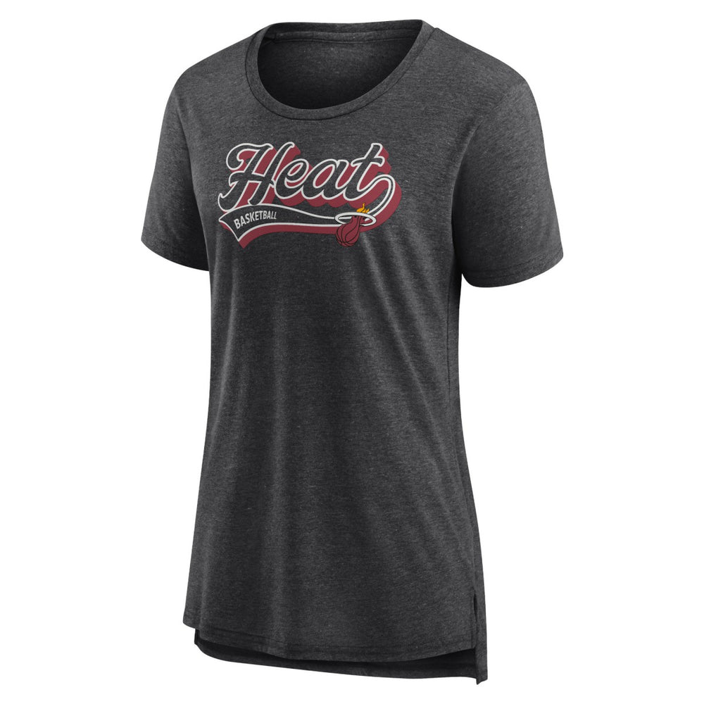 Miami Heat Women's League Leader Tri-Blend T-Shirt Heather Charcoal - Fanatics outlet
