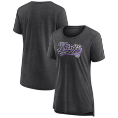Sacramento Kings Women's League Leader Tri-Blend T-Shirt Heather Charcoal - Fanatics