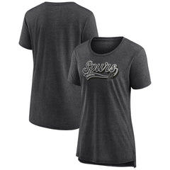 San Antonio Spurs Women's League Leader Tri-Blend T-Shirt Heather Charcoal - Fanatics