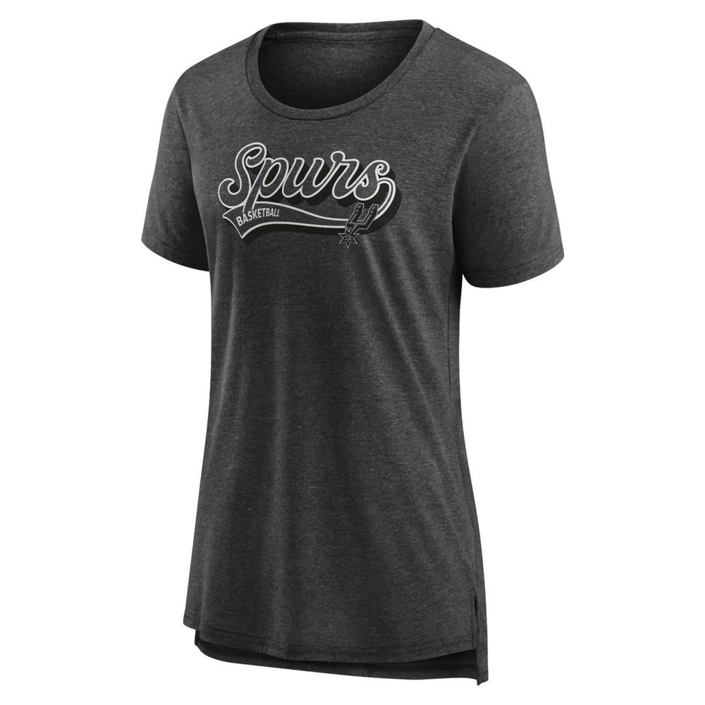 San Antonio Spurs Women's League Leader Tri-Blend T-Shirt Heather Charcoal - Fanatics