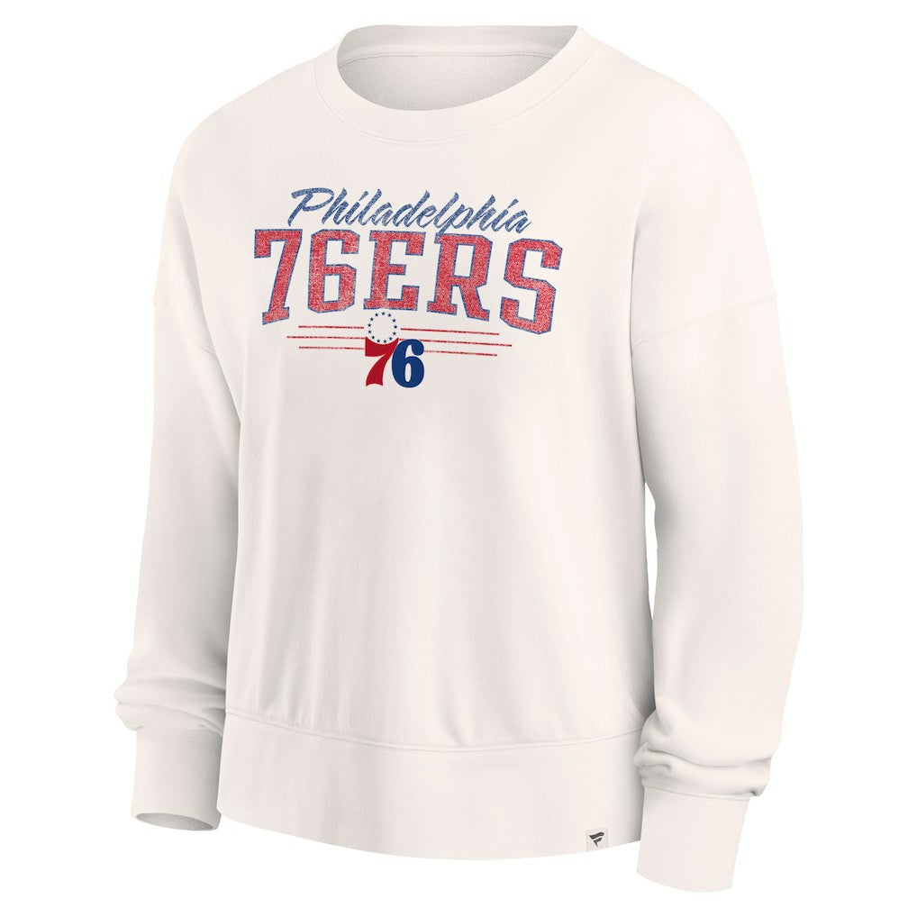 Philadelphia 76ers Women's Close the Game Pullover Sweatshirt Cream - Fanatics