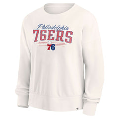 Philadelphia 76ers Women's Close the Game Pullover Sweatshirt Cream - Fanatics