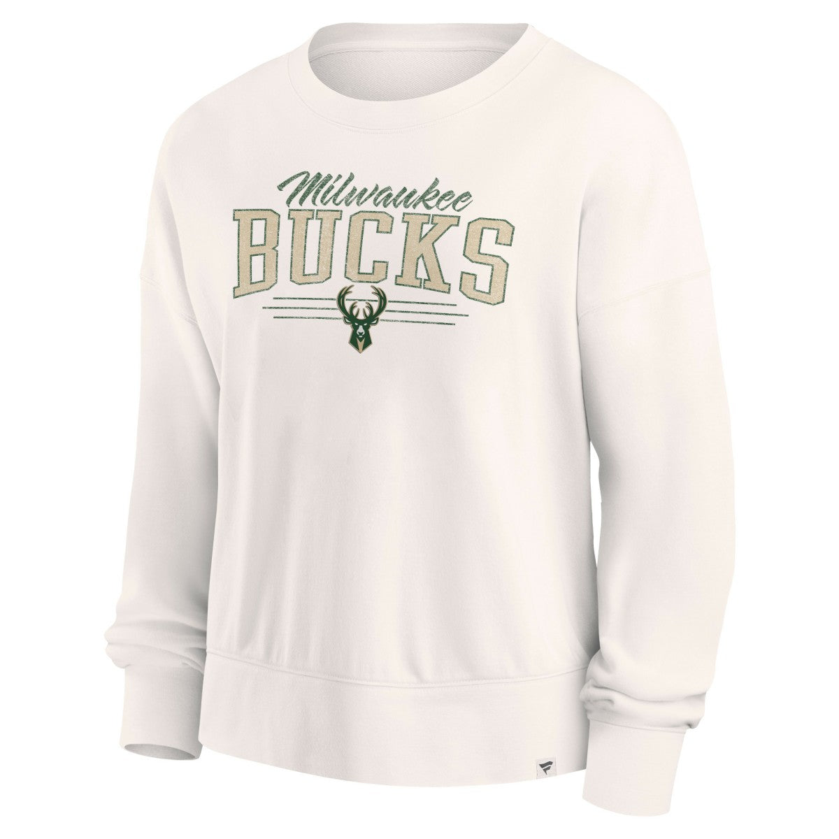 Milwaukee Bucks Women's Close the Game Pullover Sweatshirt Cream - Fanatics