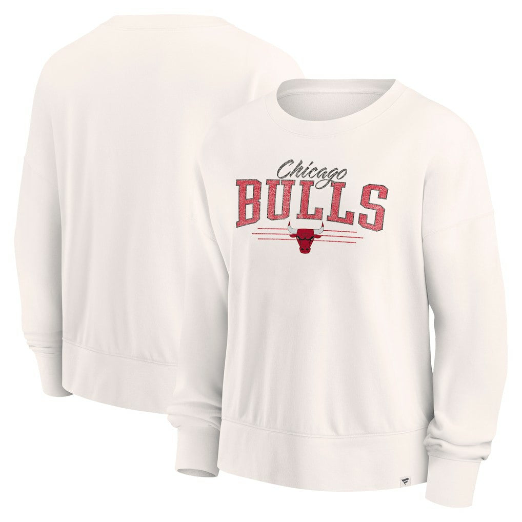 Chicago Bulls Women's Close the Game Pullover Sweatshirt Cream - Fanatics
