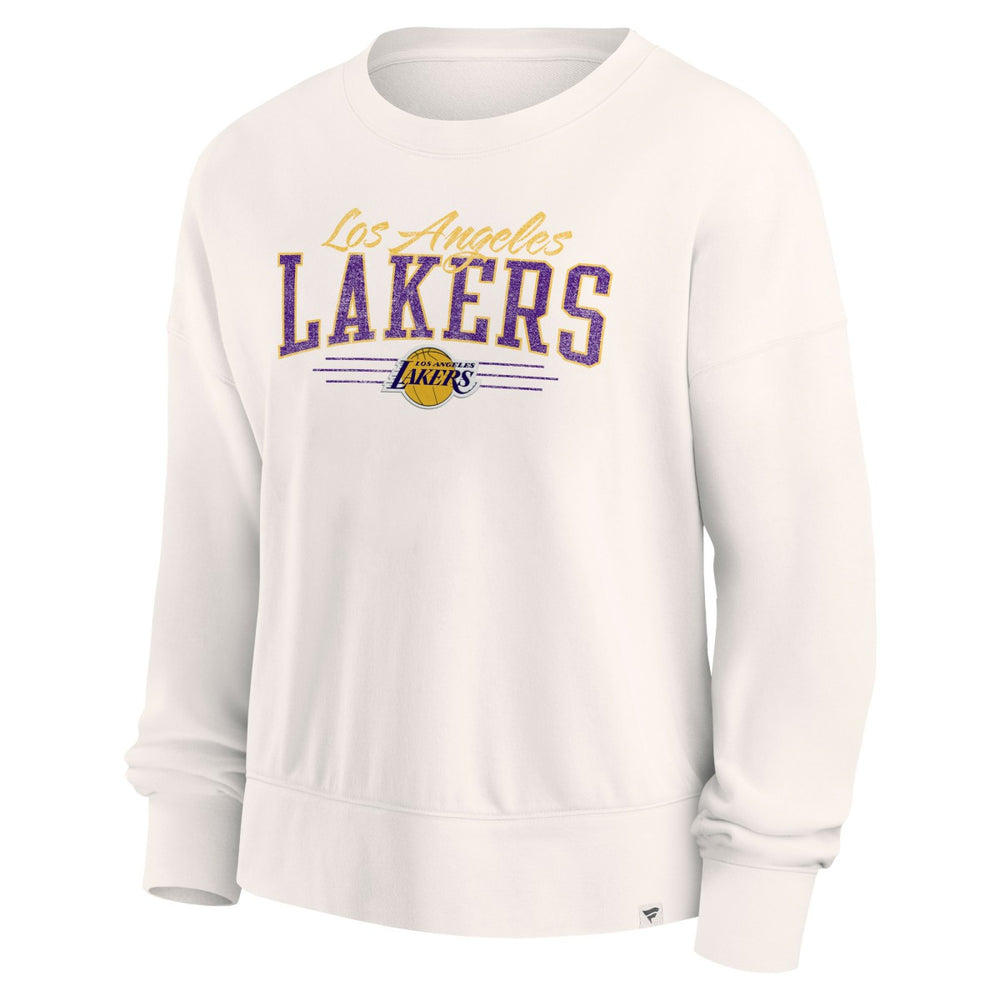 Los Angeles Lakers Women's Close the Game Pullover Sweatshirt Cream - Fanatics