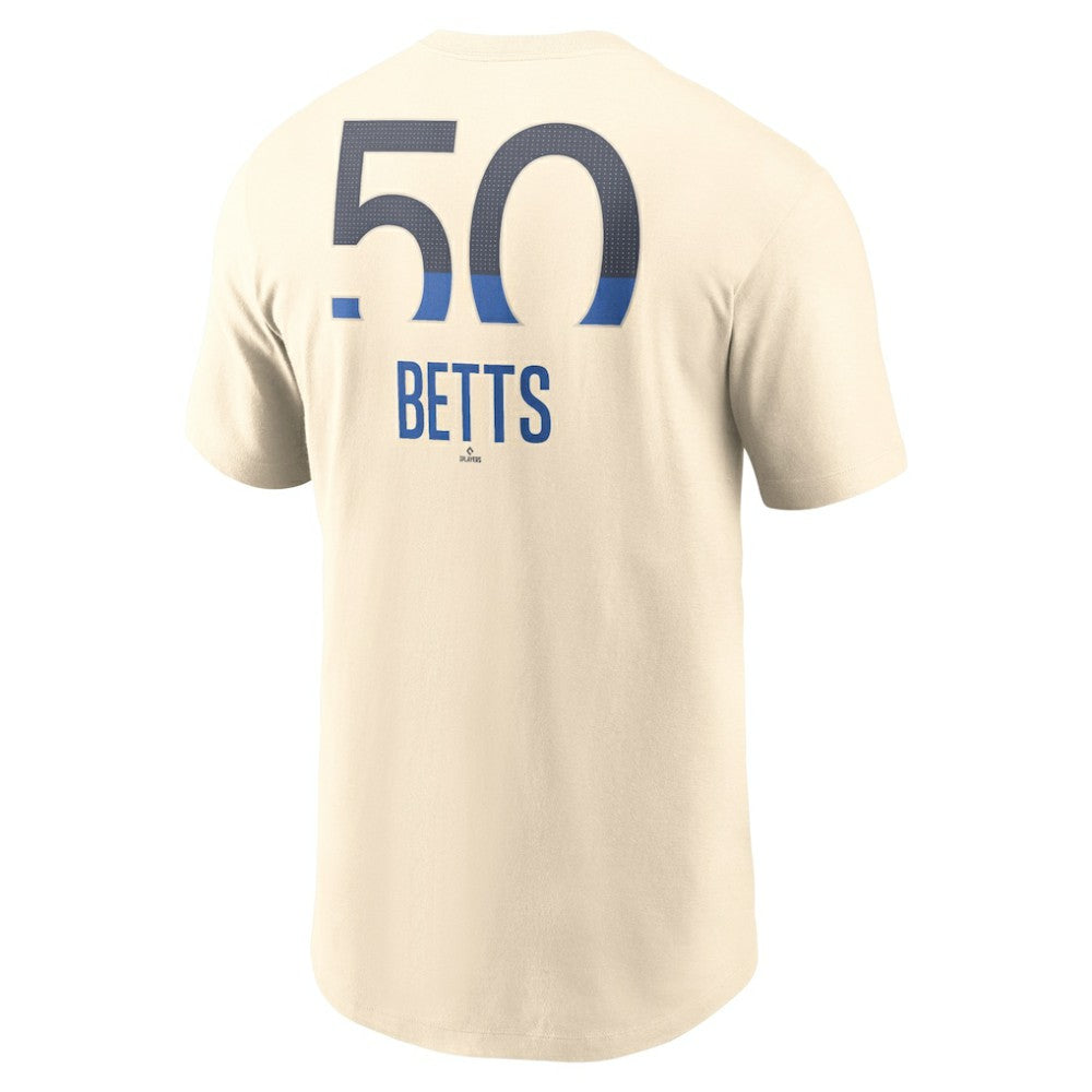 Mookie Betts Los Angeles Dodgers Nike 2024 City Connect Fuse Name & Number T-Shirt - Cream T-shirts