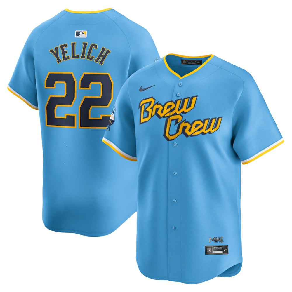 Christian Yelich Milwaukee Brewers Nike City Connect Limited Player Jersey - Powder Blue Jerseys