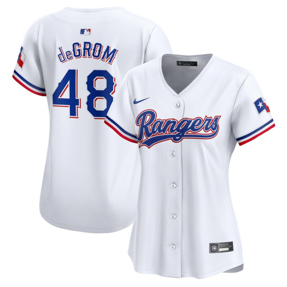 Jacob deGrom Texas Rangers Nike Women's Home Limited Player Jersey - White Jerseys