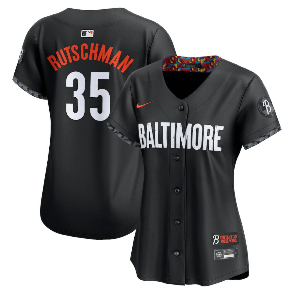Adley Rutschman Baltimore Orioles Nike Women's City Connect Limited Player Jersey - Black Jerseys