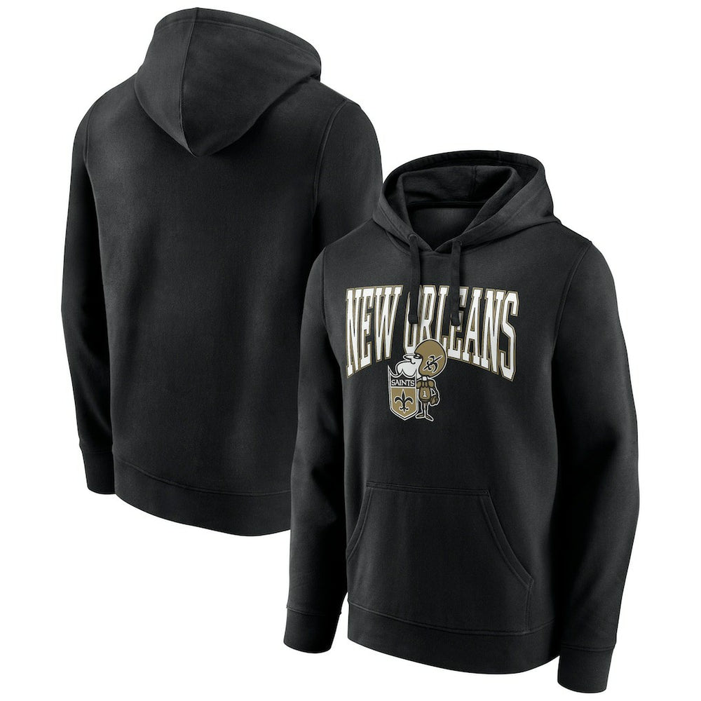 New Orleans Saints Gridiron Classics Campus Standard Pullover Hoodie - Black Hoodies