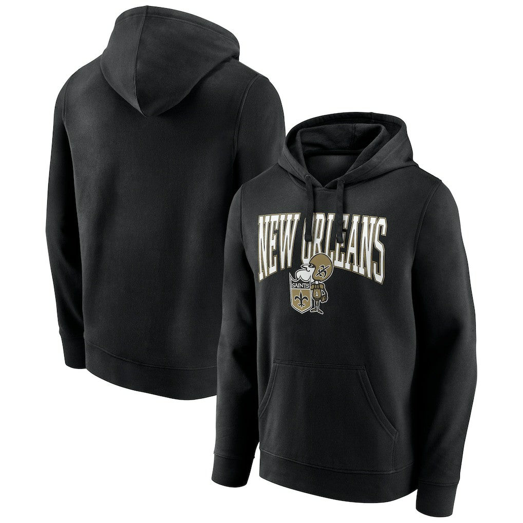 New Orleans Saints Gridiron Classics Campus Standard Pullover Hoodie - Black Hoodies