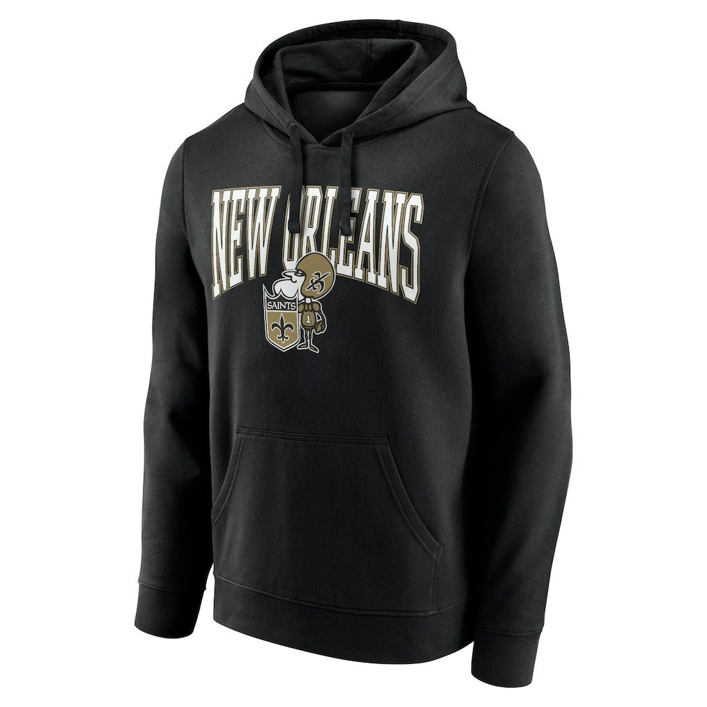 New Orleans Saints Gridiron Classics Campus Standard Pullover Hoodie - Black Hoodies