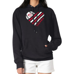 Cincinnati Reds G-III 4Her by Carl Banks Women's Heart Fleece Pullover Hoodie - Black Hoodies