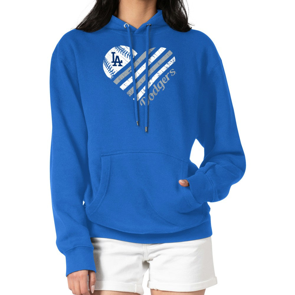 Los Angeles Dodgers G-III 4Her by Carl Banks Women's Heart Fleece Pullover Hoodie - Royal Hoodies