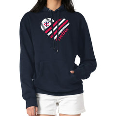Minnesota Twins G-III 4Her by Carl Banks Women's Heart Fleece Pullover Hoodie - Navy Hoodies