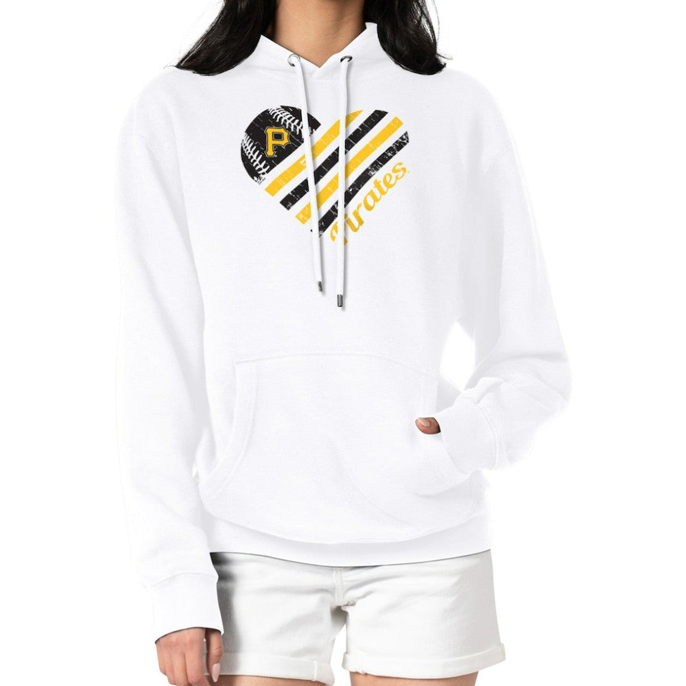 Pittsburgh Pirates G-III 4Her by Carl Banks Women's Heart Fleece Pullover Hoodie - White Hoodies