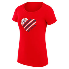 Atlanta Braves G-III 4Her by Carl Banks Women's Super-Slim Fit Lightweight Heart Graphic T-Shirt - Red T-shirts