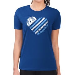 Kansas City Royals G-III 4Her by Carl Banks Women's Super-Slim Fit Lightweight Heart Graphic T-Shirt - Royal T-shirts