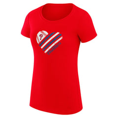 Philadelphia Phillies G-III 4Her by Carl Banks Women's Super-Slim Fit Lightweight Heart Graphic T-Shirt - Red T-shirts