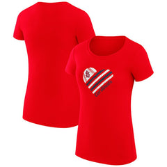 St. Louis Cardinals G-III 4Her by Carl Banks Women's Super-Slim Fit Lightweight Heart Graphic T-Shirt - Red T-shirts